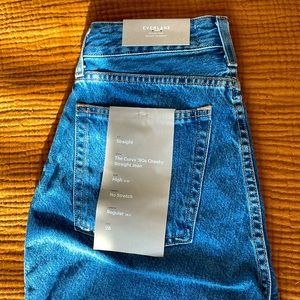 Everlane Women’s Blue Straight Leg Jeans, Curvy, 90s, New With Tags, Sz 28
